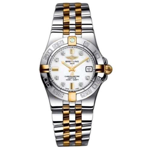 [B71340L2.A714.368D] Galactic 30 Two Tone White / Diamond / Two Tone Bracelet