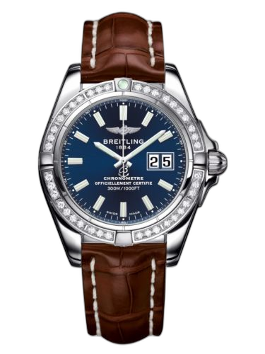 [A49350LA.C929.722P] Galactic 41 Stainless Steel / Diamond / Horizon Blue / Croco