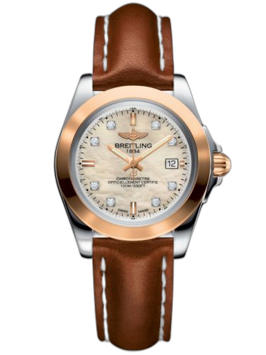 [C7133012/A803/406X/A14BA.1] Galactic 32 Sleek Edition Stainless Steel / Rose Gold / Pearl Diamond / Calf