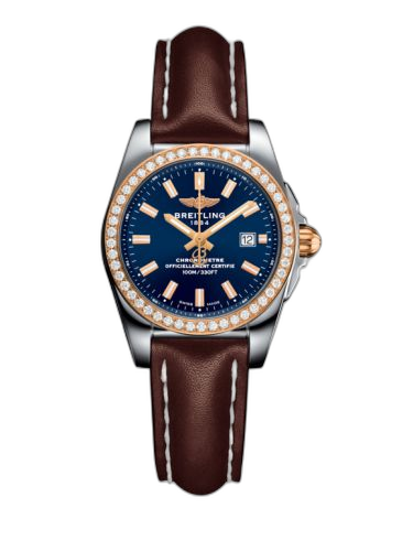 [C7234853/C950/484X/A12BA.1] Galactic 29 Stainless Steel / Rose Gold / Diamond / Horizon Blue / Calf