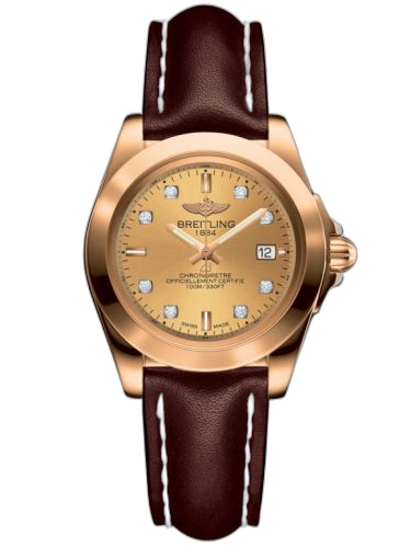 [H7133012.H550.410X] Galactic 32 Sleek Edition Rose Gold / Golden Sun Diamond / Calf