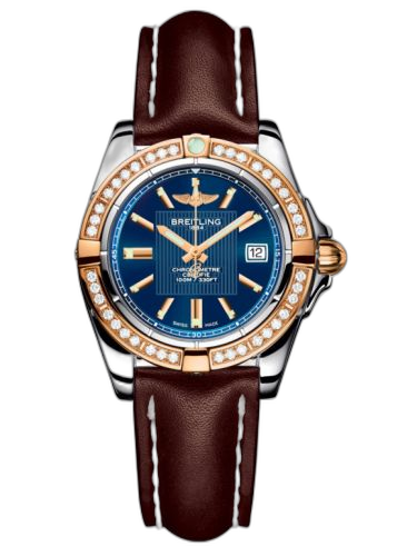 [C71356LA.C813.410X] Galactic 32 Stainless Steel / Rose Gold / Diamond / Metallica Blue / Calf