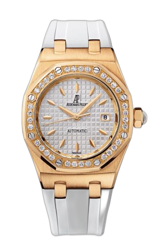 [77321OR.ZZ.D010CA.01] Royal Oak Selfwinding 77321 Pink Gold / Diamond / Silver / Rubber