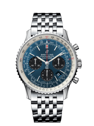 [AB0121211C1A1 (aka: AB012121.CA04.450A)] Navitimer 1 B01 Chronograph 43 Stainless Steel / Blue / Bracelet