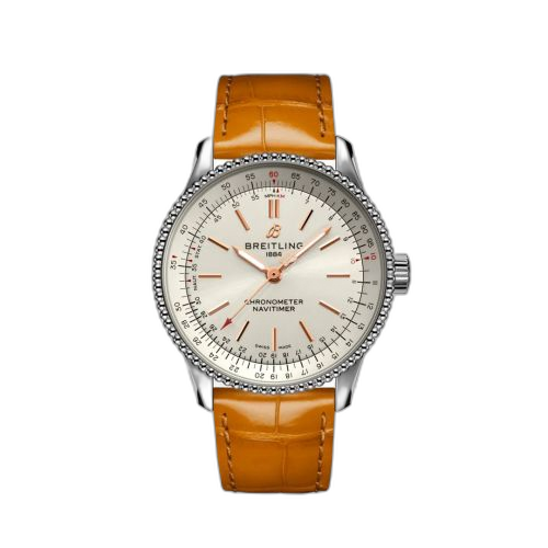 [A17395F41G1P4] Navitimer 1 35 Automatic Stainless Steel / Silver / Croco / Folding