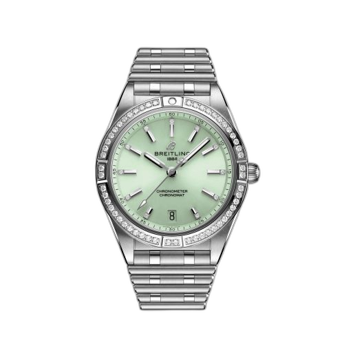[A10380591L1A1] Chronomat Automatic 36 Stainless Steel - Diamond / Green / Rouleaux