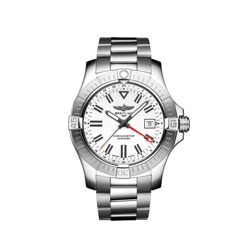 [A32397101A1A1] Avenger Automatic GMT 43 Stainless Steel / White / Bracelet