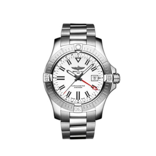 [A32397101A1A1] Avenger Automatic GMT 43 Stainless Steel / White / Bracelet