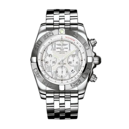 [AB011011/A690/375A] Chronomat 44 Stainless Steel / White - Roman / Bracelet