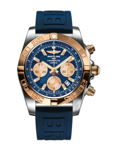 [CB011012.C790.158S] Chronomat 44 Stainless Steel / Rose Gold / Metallica Blue / Rubber