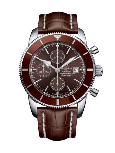 [A1331233/Q616/757P/A20D.1] Superocean Heritage II 46 Chronograph Stainless Steel / Bronze / Bronze / Croco / Folding