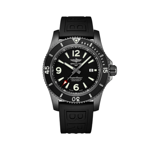 [M17368B71B1S2] Superocean II 46 Blacksteel / Black / Rubber / Folding