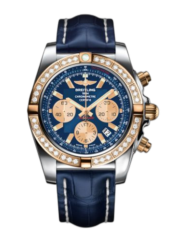 [CB011053.C790.731P] Chronomat 44 Stainless Steel / Rose Gold / Diamond / Metallica Blue / Croco