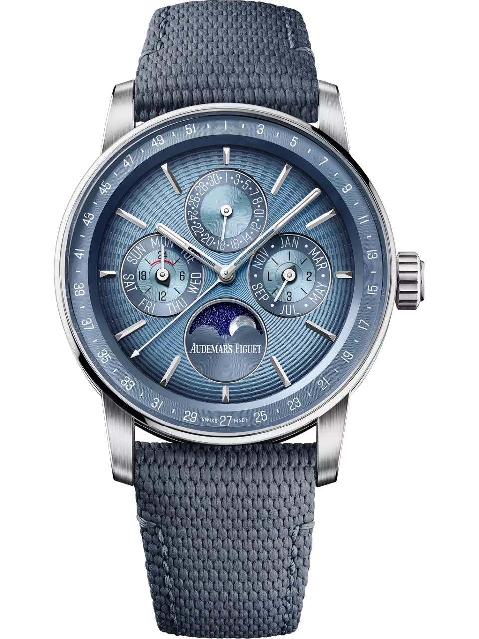 [26494BC.OO.D350KB.01] CODE 11.59 Perpetual Calendar White Gold / Smoked Blue