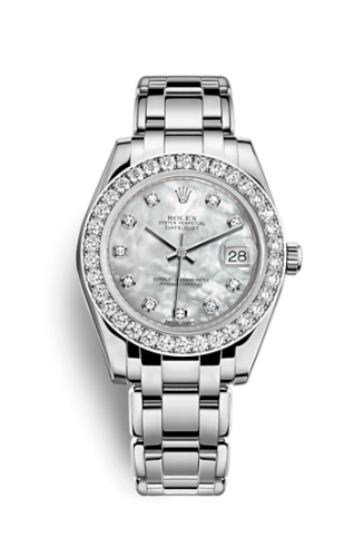 [81299-0014] Datejust Pearlmaster 34 White Gold Diamond Mother of Pearl Diamonds