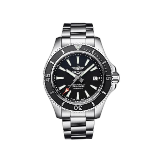 [A17366D71B2A1] Superocean 42 Stainless Steel / Black / Bracelet / Japan