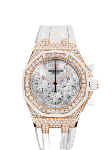 [26092OK.ZZ.D010CA.01] Royal Oak Offshore 26092 Lady Chronograph Pink Gold / White