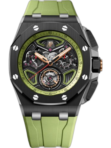 [26622CE.OO.D062CA.01] Royal Oak Offshore Flying Tourbillon Chronograph Ceramic - Titanium / Green