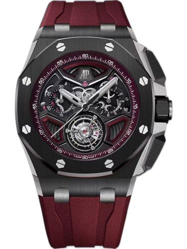 [26622CE.OO.D002CA.03] Royal Oak Offshore Flying Tourbillon Chronograph Ceramic - Titanium / Burgundy