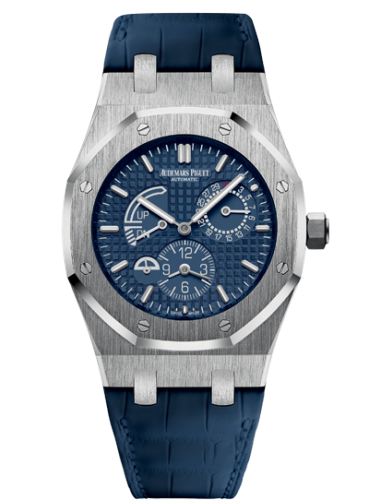 [26124ST.OO.D018CR.01] Royal Oak 26124 Dual Time Stainless Steel / Blue / Strap