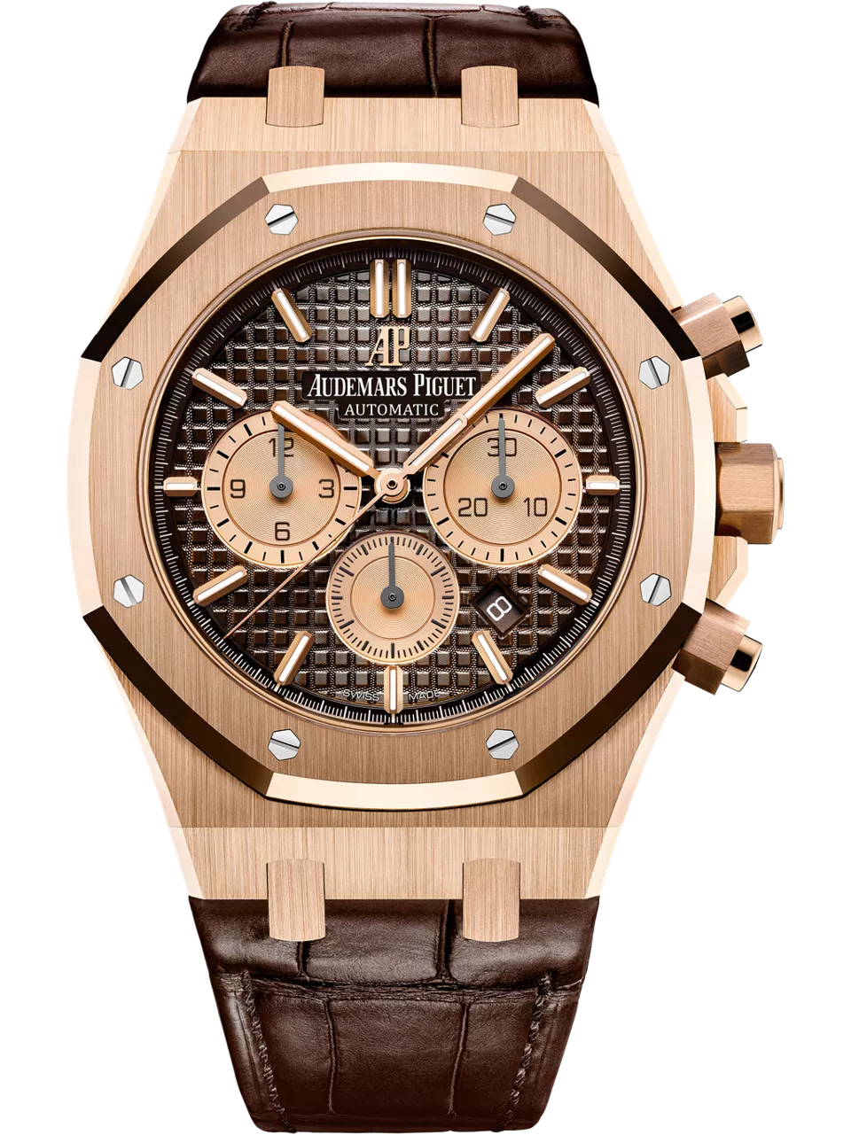 [26331OR.OO.D821CR.01] Royal Oak Chronograph 41 Pink Gold / Brown / Alligator