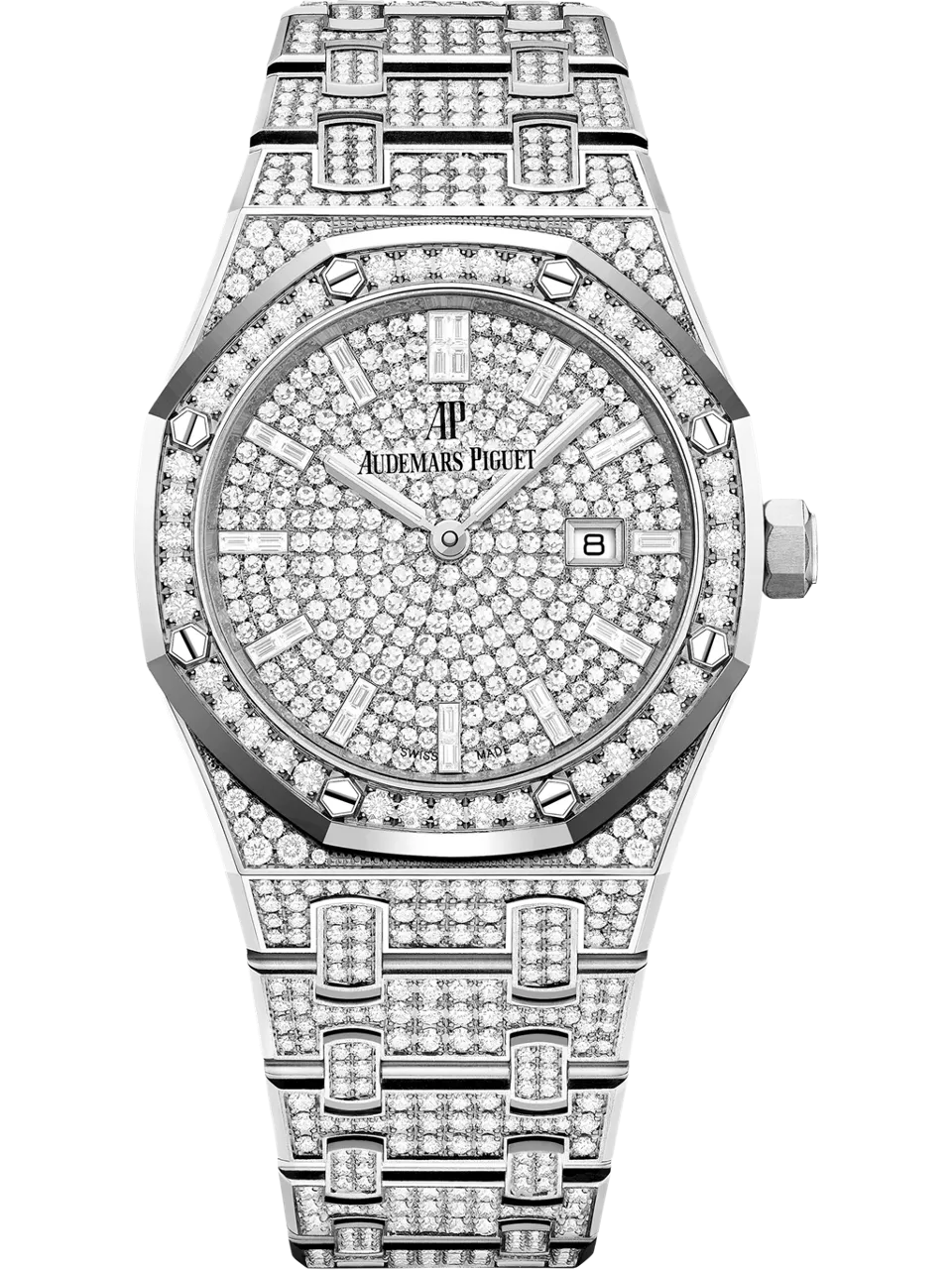 [67652BC.ZZ.1265BC.01] Royal Oak 33 Quartz White Gold / Diamond / Silver / Bracelet