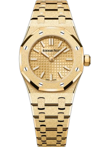 [67630BA.GG.1312BA.01] Royal Oak Mini Quartz Frosted Yellow Gold / Champagne