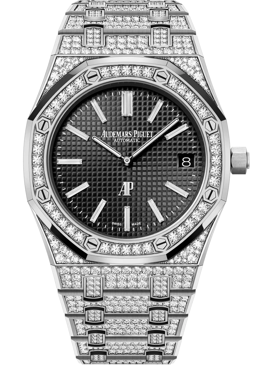 [15202BC.ZZ.1241BC.03] Royal Oak Extra-Thin White Gold / Diamond / Black
