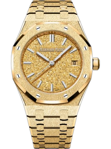 [77450BA.GG.1361BA.01] Royal Oak Selfwinding 34 Frosted Yellow Gold / Crystal Sand