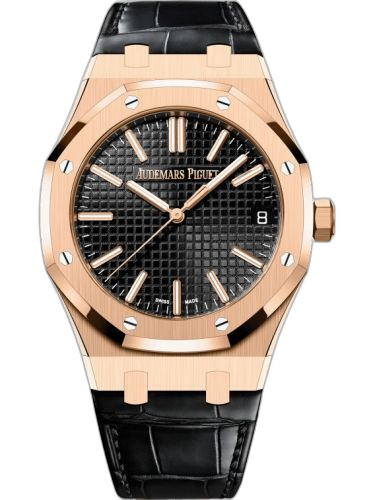 [15510OR.OO.D002CR.02] Royal Oak Selfwinding 41 Pink Gold / Black / Strap