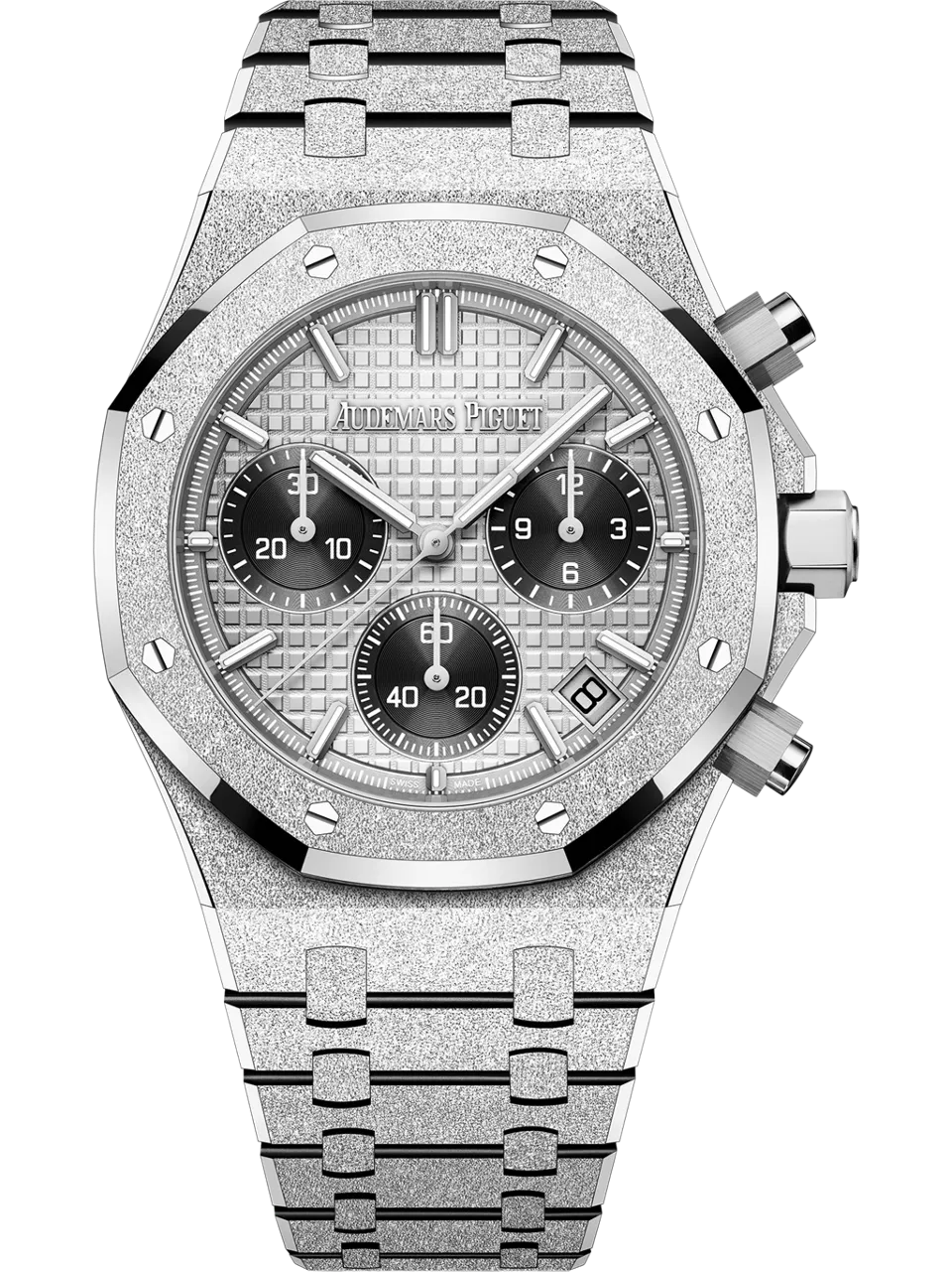 [26240BC.GG.1324BC.01] Royal Oak Chronograph 41 Frosted White Gold / Grey / Japan