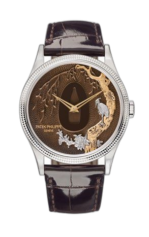 [5177G-029] Calatrava 5177 Tsuba – Bird and Branches