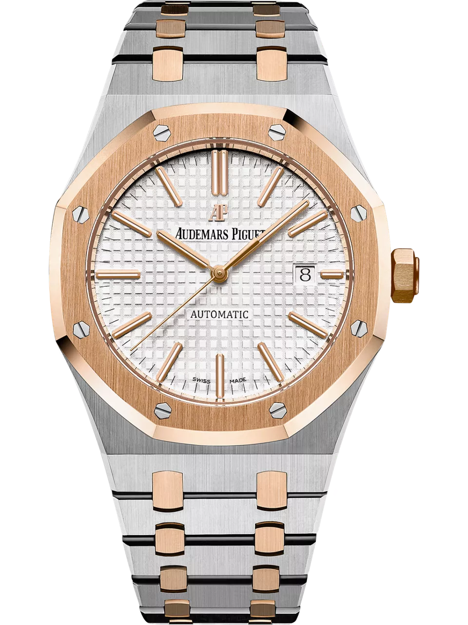 [15400SR.OO.1220SR.01] Royal Oak 15400 Stainless Steel / Pink Gold / Silver