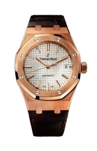 [15450OR.OO.D088CR.01] Royal Oak 15450 Selfwinding Pink Gold / Silver / Strap