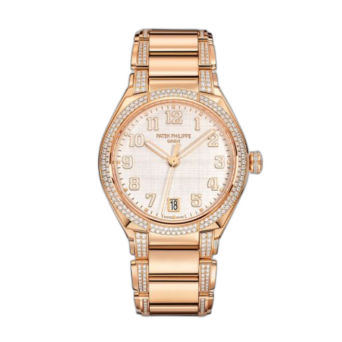[7300/1201R-001] Twenty-4 Automatic Rose Gold / Diamond / Shantung Silk