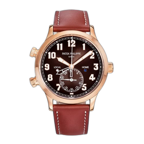 [5524R-001] Calatrava Pilot Travel Time 5524 Rose Gold / Brown
