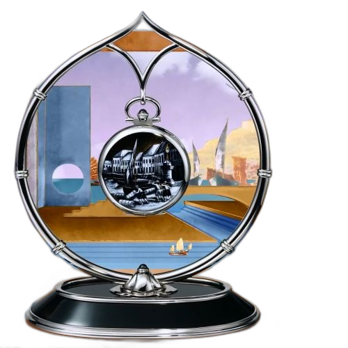 [992/150G] Pocket Watch Lepine White Gold / Old Port of Singapore