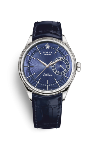 [50519-0011] Cellini Date White Gold / Blue / Alligator Blue