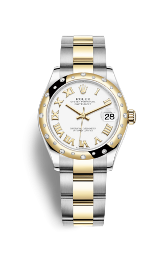 [278343rbr-0001] Datejust 31 Stainless Steel / Yellow Gold / Domed - Diamond / White - Roman / Oyster