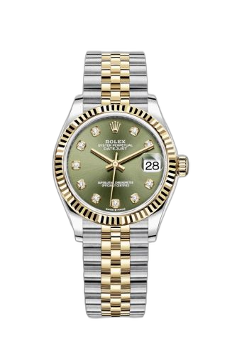 [278273-0030] Datejust 31 Stainless Steel / Yellow Gold / Fluted / Olive - Diamond / Jubilee