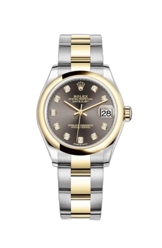 [278243-0021] Datejust 31 Stainless Steel / Yellow Gold / Domed / Grey - Diamond / Oyster