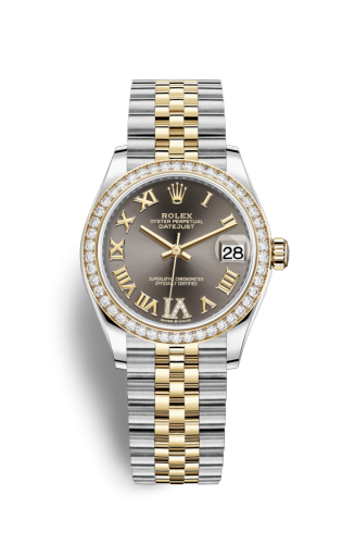 [278383rbr-0018] Datejust 31 Stainless Steel / Yellow Gold / Diamond / Grey - Roman / Jubilee