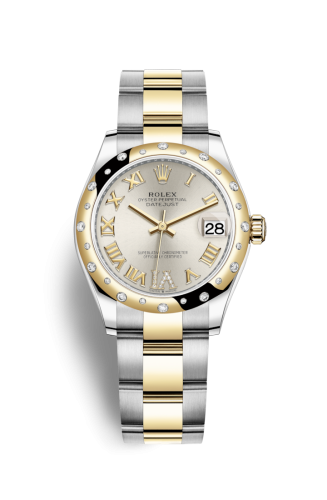 [278343rbr-0003] Datejust 31 Stainless Steel / Yellow Gold / Domed - Diamond / Silver - Roman / Oyster
