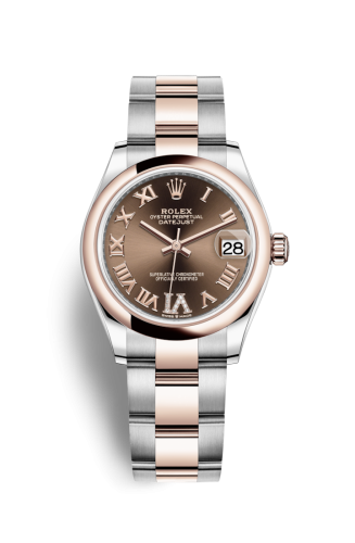 [278241-0003] Datejust 31 Stainless Steel/ Rose Gold / Domed / Chocolate - Roman / Oyster