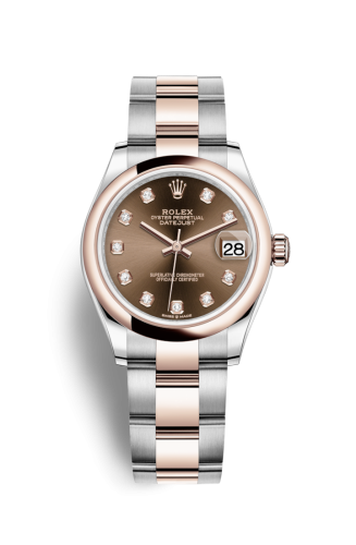 [278241-0027] Datejust 31 Stainless Steel/ Rose Gold / Domed / Chocolate - Diamond / Oyster