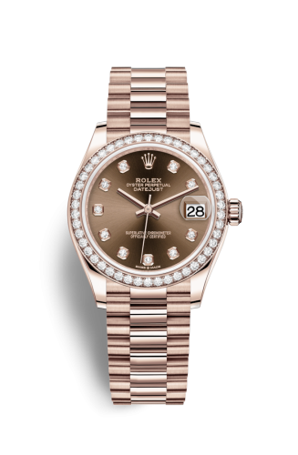 [278285rbr-0006] Datejust 31 Rose Gold / Diamond / Chocolate - Diamond / President