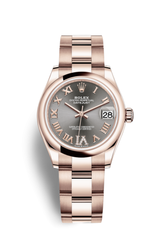 [278245-0031] Datejust 31 Rose Gold / Domed / Grey - Roman / Oyster