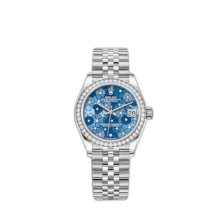 [278384RBR-0040] Datejust 31 Stainless Steel / Diamond / Blue - Floral / Jubilee
