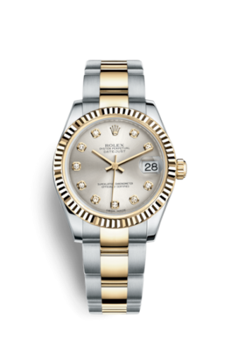 [178273-0040] Datejust 31 Rolesor Yellow Fluted / Oyster / Silver Diamond