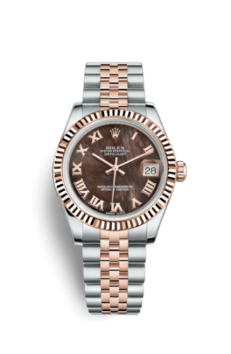 [178271-0031] Datejust 31 Rolesor Everose Fluted / Jubilee / Black MOP Roman